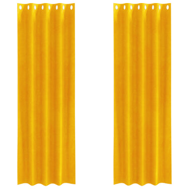 Vidaxl verduisterende gordijnen 2 pcs mosterdgeel 140 x 225 cm fluweel