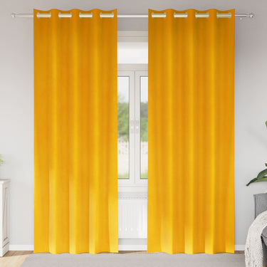 Vidaxl verduisterende gordijnen 2 pcs mosterdgeel 140 x 245 cm fluweel