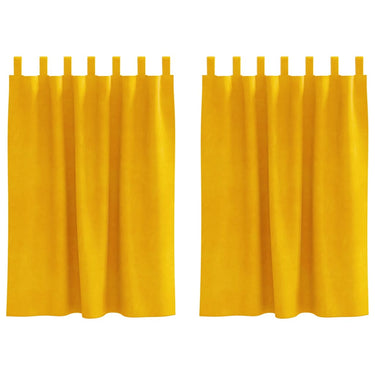 Vidaxl verduisterende gordijnen 2 pcs mosterdgeel 140 x 140 cm fluweel