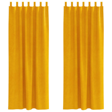 Vidaxl verduisterende gordijnen 2 pcs mosterdgeel 140 x 245 cm fluweel