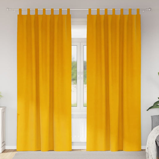 Vidaxl verduisterende gordijnen 2 pcs mosterdgeel 140 x 260 cm fluweel