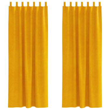 Vidaxl verduisterende gordijnen 2 pcs mosterdgeel 140 x 260 cm fluweel