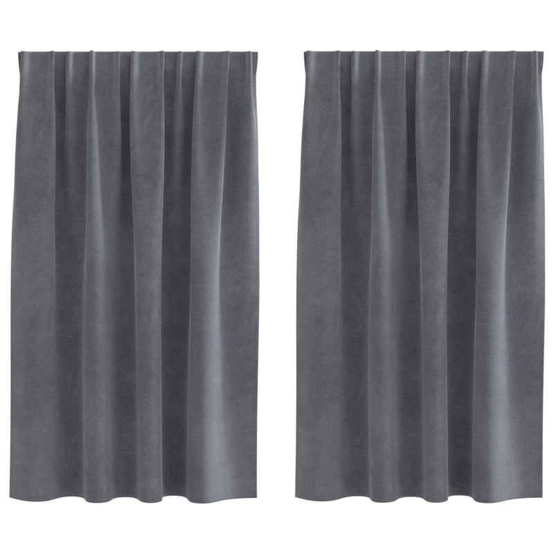 Load image into Gallery viewer, Vidaxl verduisterende gordijnen 2 pcs lichtgrijs 140 x 140 cm fluweel
