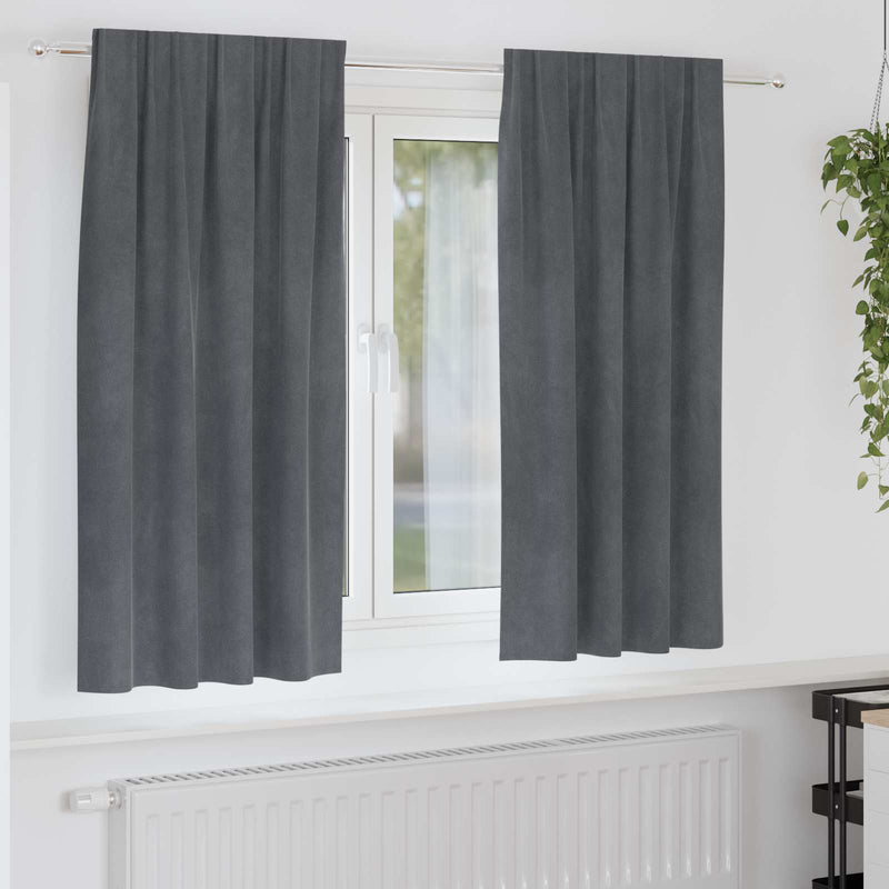 Load image into Gallery viewer, Vidaxl verduisterende gordijnen 2 pcs lichtgrijs 140 x 175 cm fluweel

