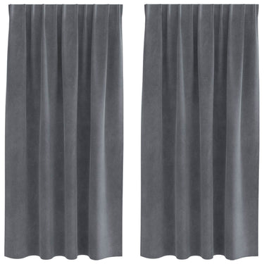 Vidaxl verduisterende gordijnen 2 pcs lichtgrijs 140 x 175 cm fluweel