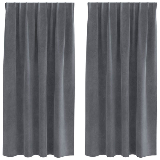 Vidaxl verduisterende gordijnen 2 pcs lichtgrijs 140 x 175 cm fluweel