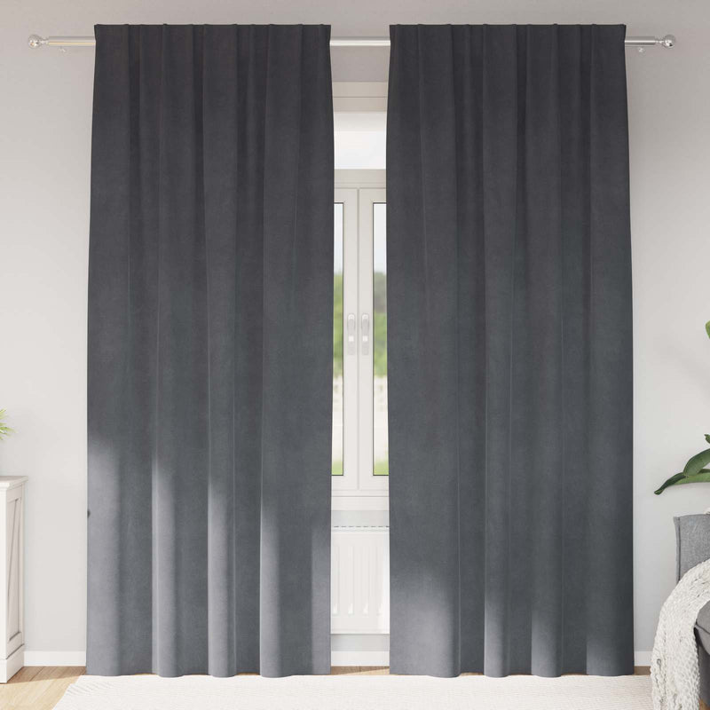 Load image into Gallery viewer, Vidaxl verduisterende gordijnen 2 pcs lichtgrijs 140 x 225 cm fluweel
