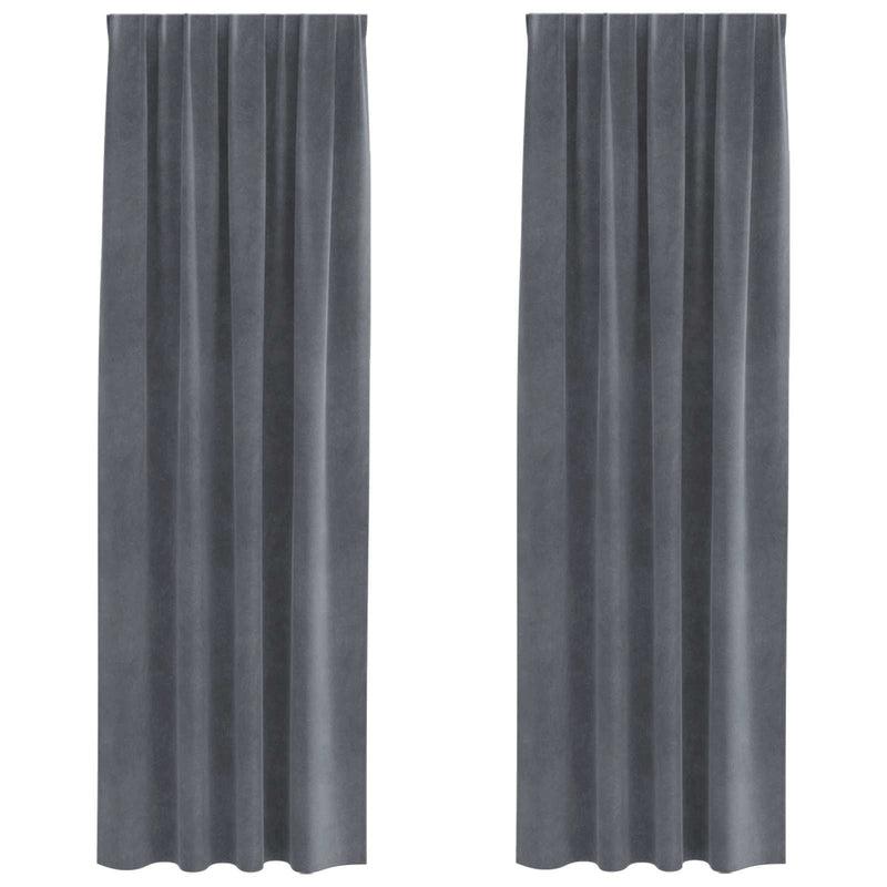 Load image into Gallery viewer, Vidaxl verduisterende gordijnen 2 pcs lichtgrijs 140 x 225 cm fluweel
