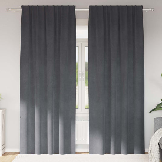 Vidaxl verduisterende gordijnen 2 pcs lichtgrijs 140 x 245 cm fluweel