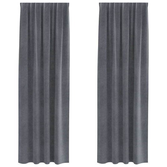 Vidaxl verduisterende gordijnen 2 pcs lichtgrijs 140 x 245 cm fluweel
