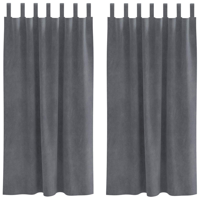 Load image into Gallery viewer, Vidaxl verduisterende gordijnen 2 pcs lichtgrijs 140 x 175 cm fluweel
