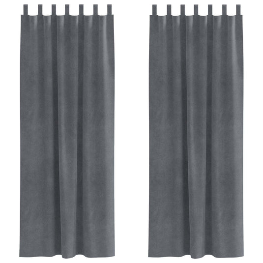Vidaxl verduisterende gordijnen 2 pcs lichtgrijs 140 x 225 cm fluweel