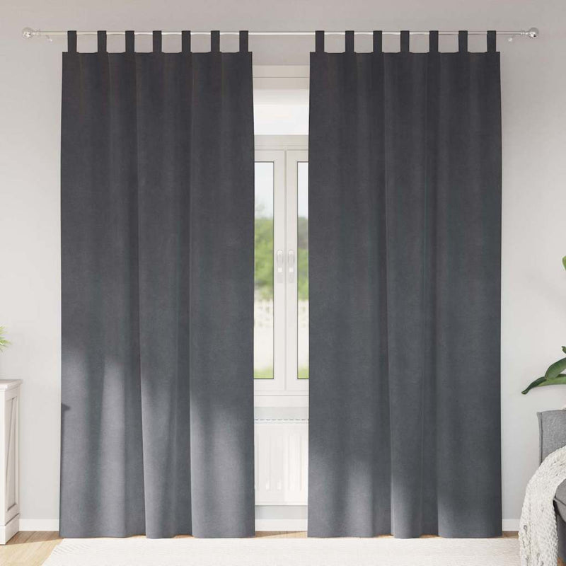 Load image into Gallery viewer, Vidaxl verduisterende gordijnen 2 pcs lichtgrijs 140 x 245 cm fluweel
