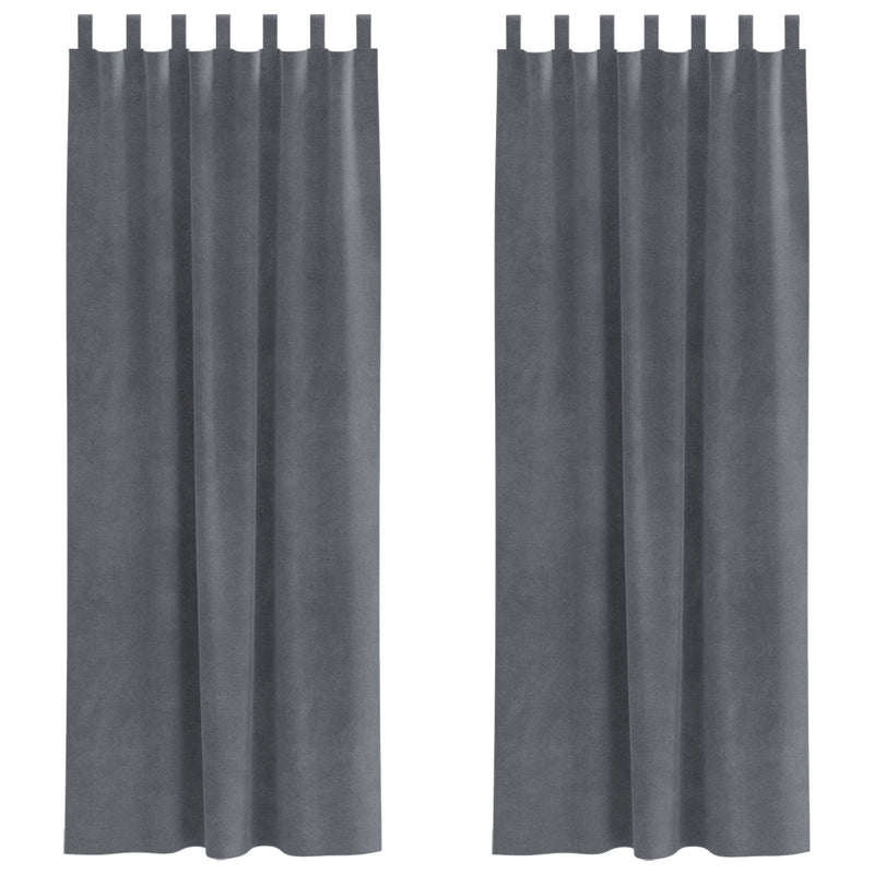 Load image into Gallery viewer, Vidaxl verduisterende gordijnen 2 pcs lichtgrijs 140 x 260 cm fluweel
