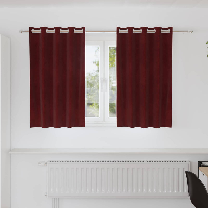Load image into Gallery viewer, Vidaxl verduisterende gordijnen 2 pcs wijnrood 140 x 140 cm fluweel
