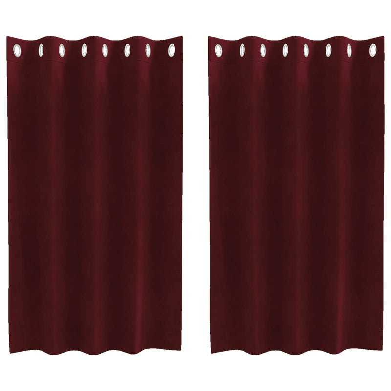 Load image into Gallery viewer, Vidaxl verduisterende gordijnen 2 pcs wijnrood 140 x 140 cm fluweel
