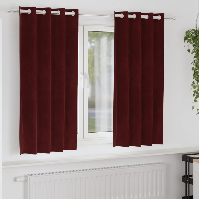 Load image into Gallery viewer, Vidaxl verduisterende gordijnen 2 pcs wijnrood 140 x 175 cm fluweel
