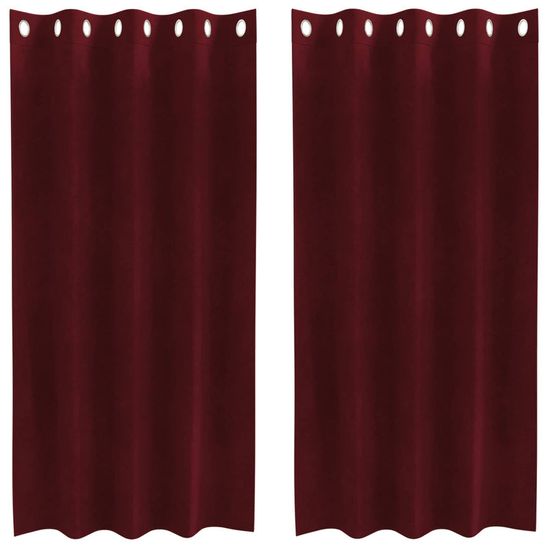 Load image into Gallery viewer, Vidaxl verduisterende gordijnen 2 pcs wijnrood 140 x 175 cm fluweel
