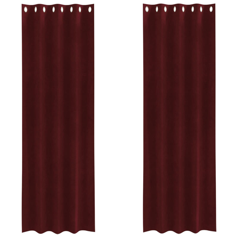 Load image into Gallery viewer, Vidaxl verduisterende gordijnen 2 pcs wijnrood 140 x 225 cm fluweel
