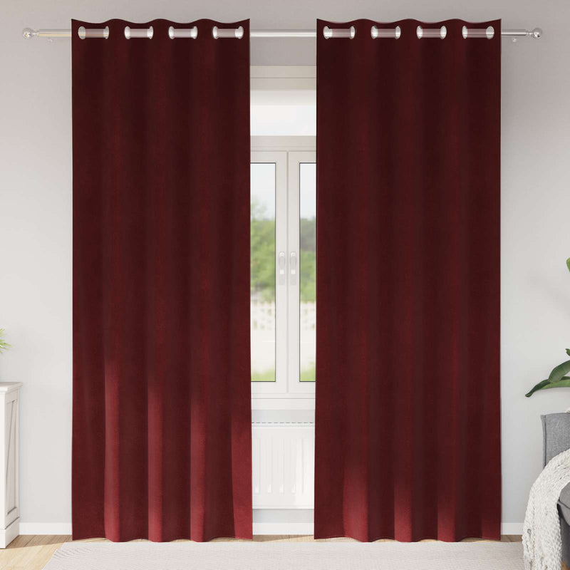 Load image into Gallery viewer, Vidaxl verduisterende gordijnen 2 pcs wijnrood 140 x 245 cm fluweel
