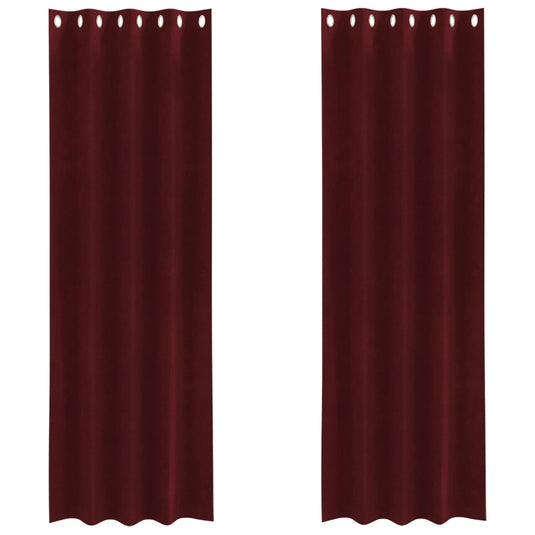 Vidaxl verduisterende gordijnen 2 pcs wijnrood 140 x 245 cm fluweel