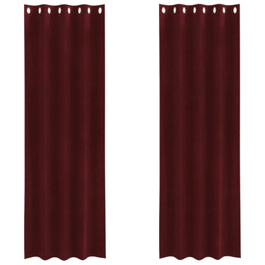 Vidaxl verduisterende gordijnen 2 pcs wijnrood 140 x 260 cm fluweel