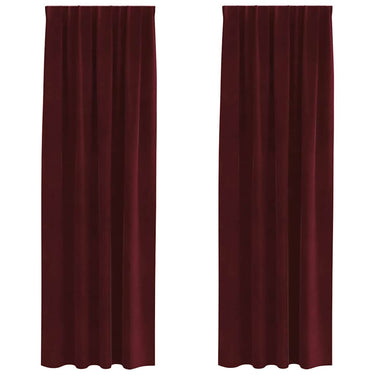 Vidaxl verduisterende gordijnen 2 pcs wijnrood 140 x 225 cm fluweel