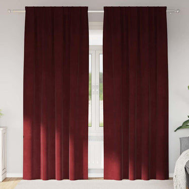 Vidaxl verduisterende gordijnen 2 pcs wijnrood 140 x 245 cm fluweel