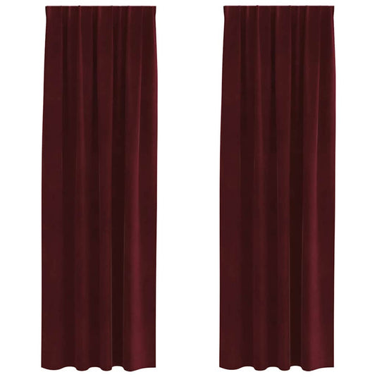 Vidaxl verduisterende gordijnen 2 pcs wijnrood 140 x 260 cm fluweel