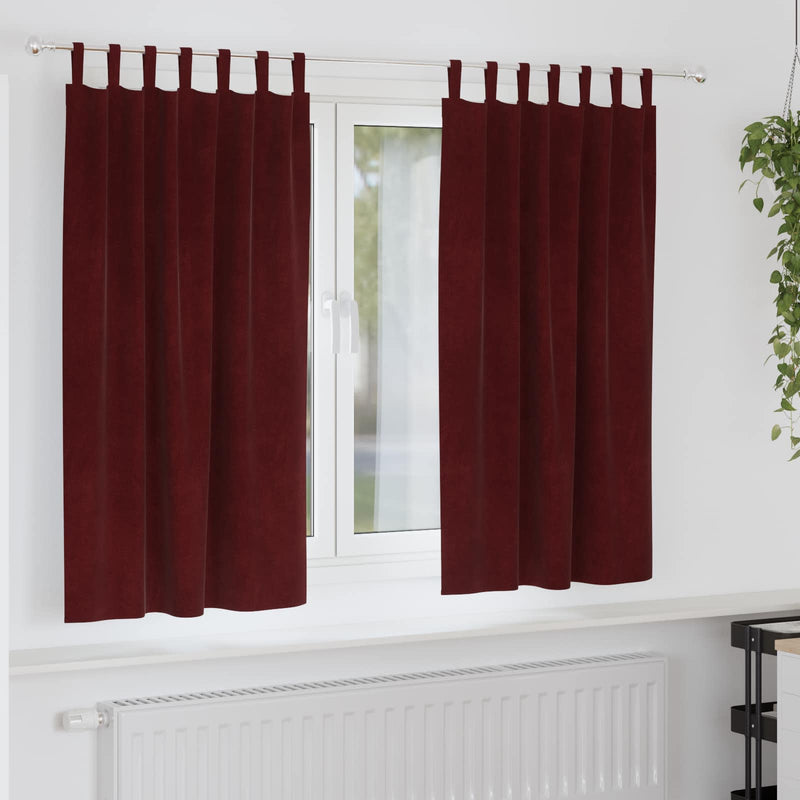 Load image into Gallery viewer, Vidaxl verduisterende gordijnen 2 pcs wijnrood 140 x 175 cm fluweel
