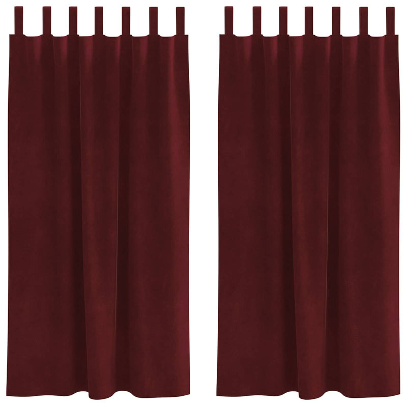 Load image into Gallery viewer, Vidaxl verduisterende gordijnen 2 pcs wijnrood 140 x 175 cm fluweel
