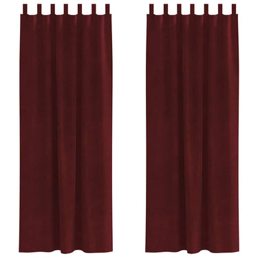 Vidaxl verduisterende gordijnen 2 pcs wijnrood 140 x 260 cm fluweel