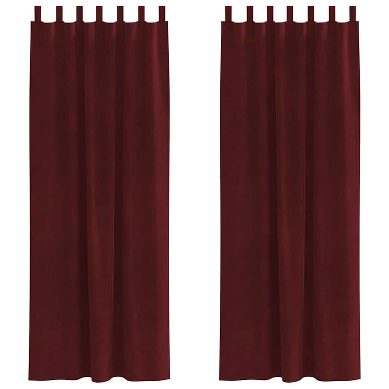 Load image into Gallery viewer, Vidaxl verduisterende gordijnen 2 pcs wijnrood 140 x 260 cm fluweel
