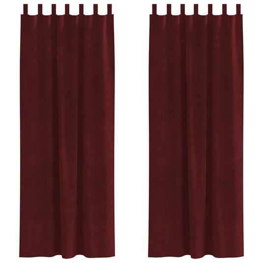 Vidaxl verduisterende gordijnen 2 pcs wijnrood 140 x 260 cm fluweel