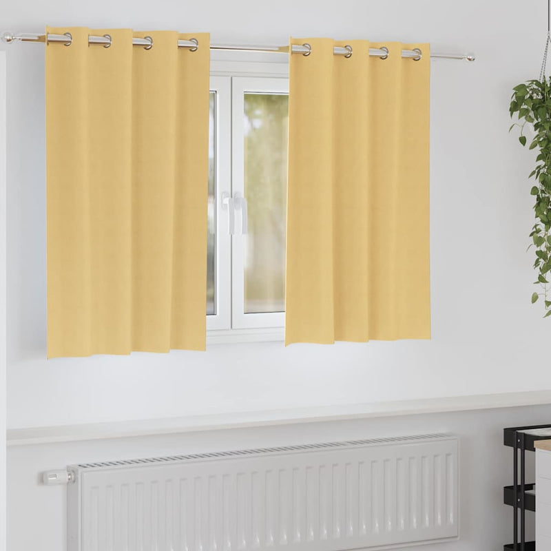 Load image into Gallery viewer, Vidaxl zwart-out gordijnen met ringen 2 pcs beige 140 x 140 cm
