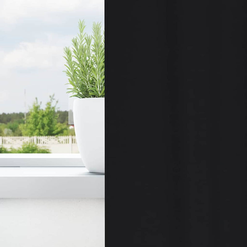 Load image into Gallery viewer, Vidaxl zwart-out gordijnen met ringen 2 pcs zwart 175 x 140 cm
