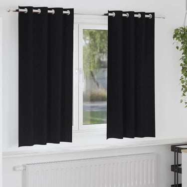 Vidaxl zwart-out gordijnen met ringen 2 pcs zwart 175 x 140 cm