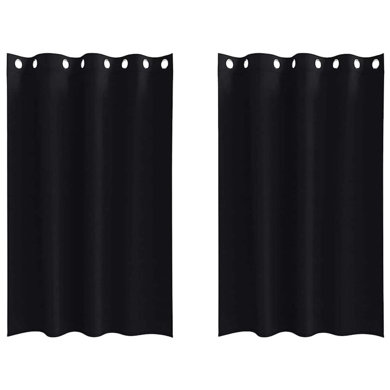Load image into Gallery viewer, Vidaxl zwart-out gordijnen met ringen 2 pcs zwart 175 x 140 cm
