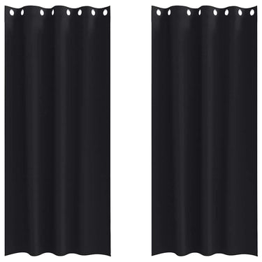 Vidaxl zwart-out gordijnen met ringen 2 pcs zwart 245 x 140 cm