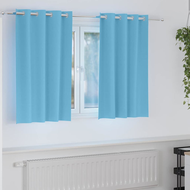 Load image into Gallery viewer, Vidaxl zwart-out gordijnen met ringen 2 pcs lichtblauw 140 x 140 cm
