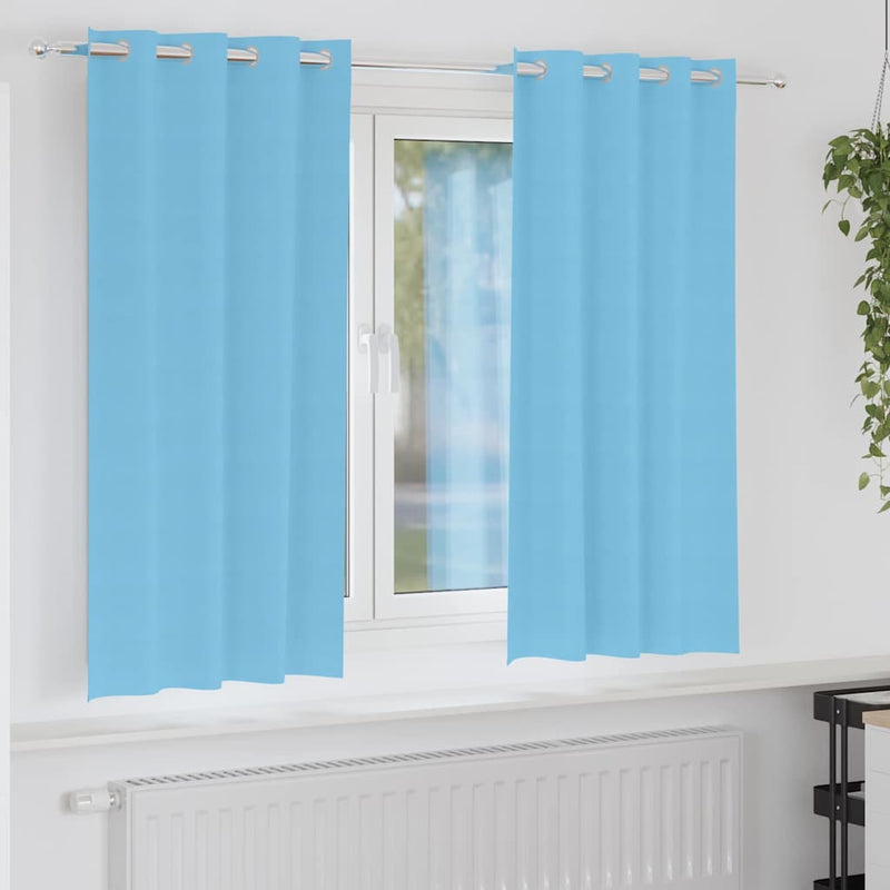 Load image into Gallery viewer, Vidaxl zwart-out gordijnen met ringen 2 pcs lichtblauw 175 x 140 cm
