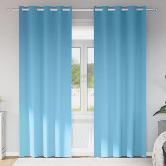 Vidaxl zwart-out gordijnen met ringen 2 pcs lichtblauw 245 x 140 cm