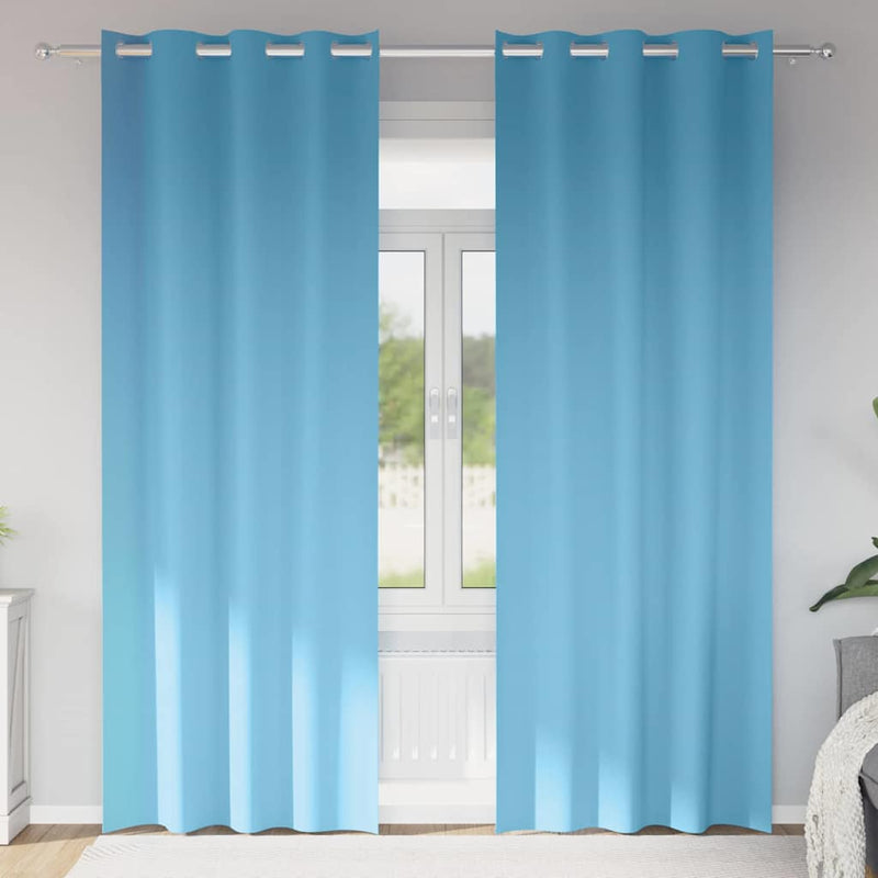 Load image into Gallery viewer, Vidaxl zwart-out gordijnen met ringen 2 pcs lichtblauw 260 x 140 cm
