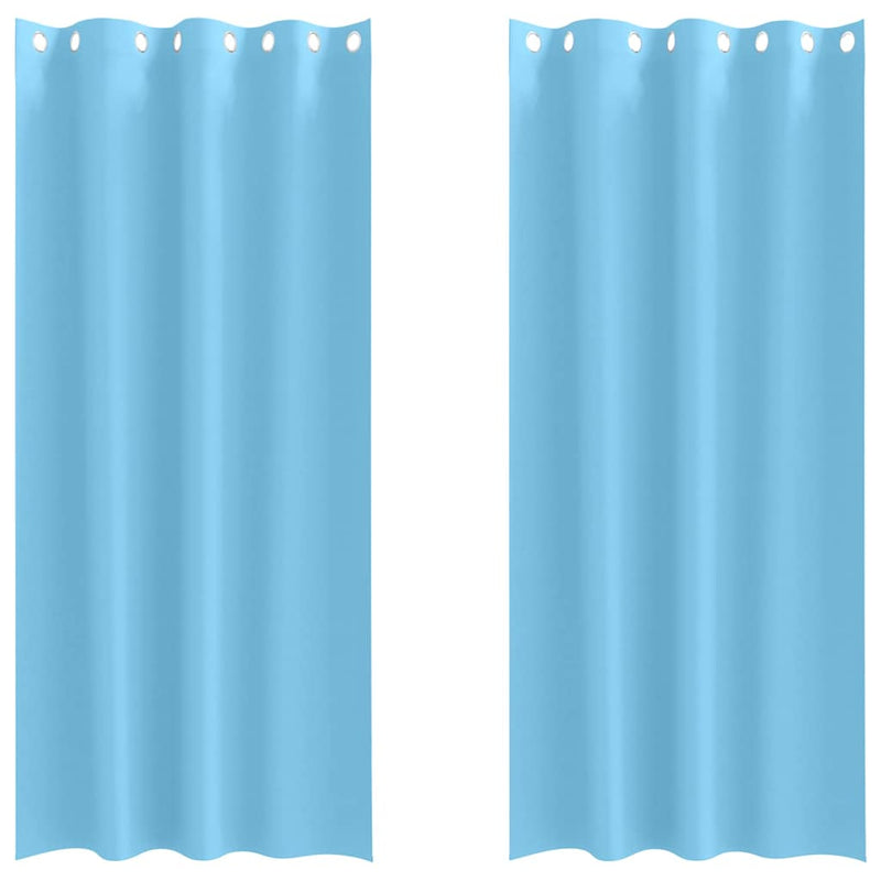 Load image into Gallery viewer, Vidaxl zwart-out gordijnen met ringen 2 pcs lichtblauw 260 x 140 cm
