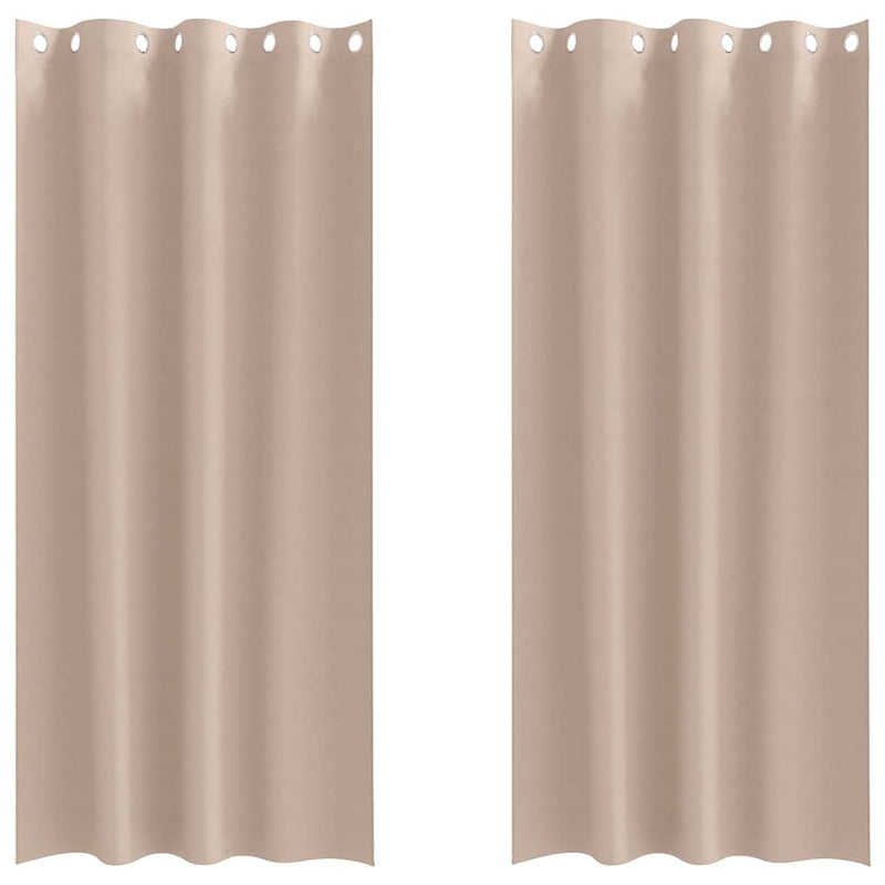 Load image into Gallery viewer, Vidaxl zwart-out gordijnen met ringen 2 pcs taupe 245 x 140 cm
