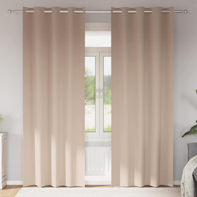 Load image into Gallery viewer, Vidaxl zwart-out gordijnen met ringen 2 pcs taupe 260 x 140 cm
