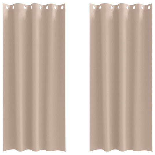 Vidaxl zwart-out gordijnen met ringen 2 pcs taupe 260 x 140 cm
