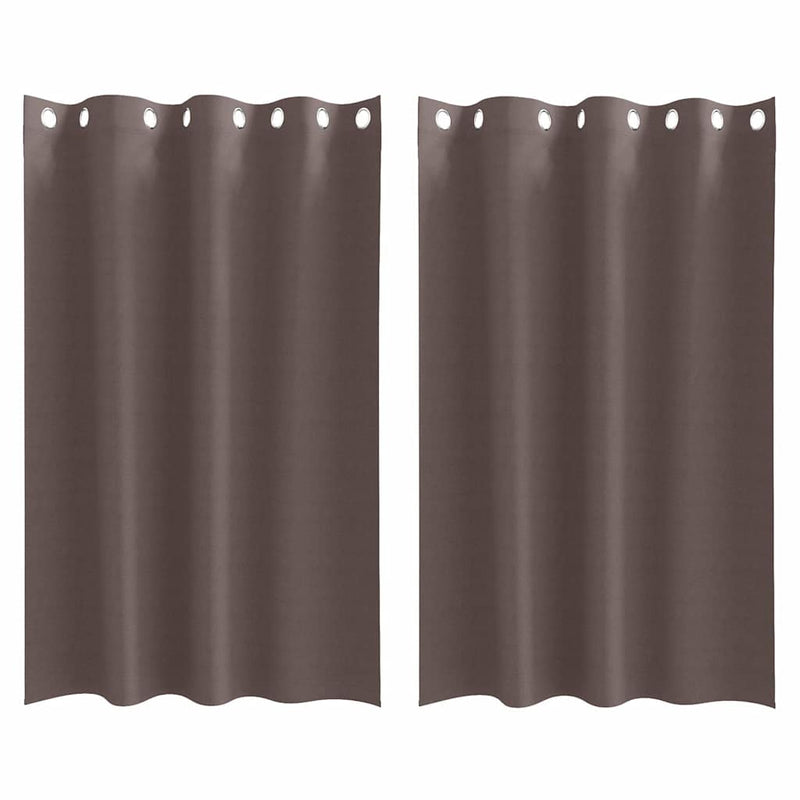 Load image into Gallery viewer, Vidaxl zwart-out gordijnen met ringen 2 pcs donkerbruin 175 x 140 cm
