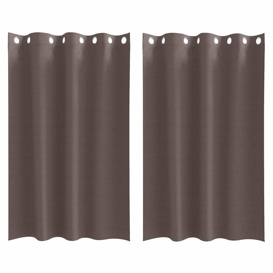 Vidaxl zwart-out gordijnen met ringen 2 pcs donkerbruin 175 x 140 cm