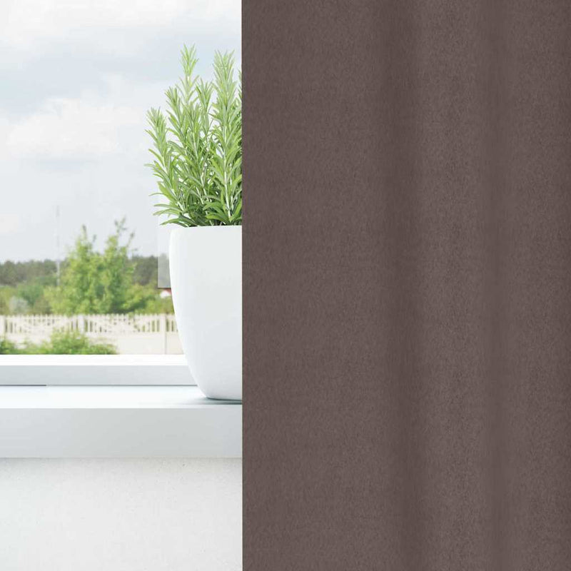 Load image into Gallery viewer, Vidaxl zwart-out gordijnen met ringen 2 pcs donkerbruin 225 x 140 cm
